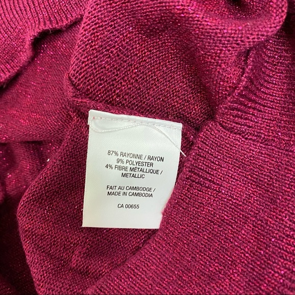 Reitmans Maroon sparkly long sleeve lace shirt S - Picture 9 of 9